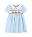 Light Blue Pumpkin Vine Smocked Dress