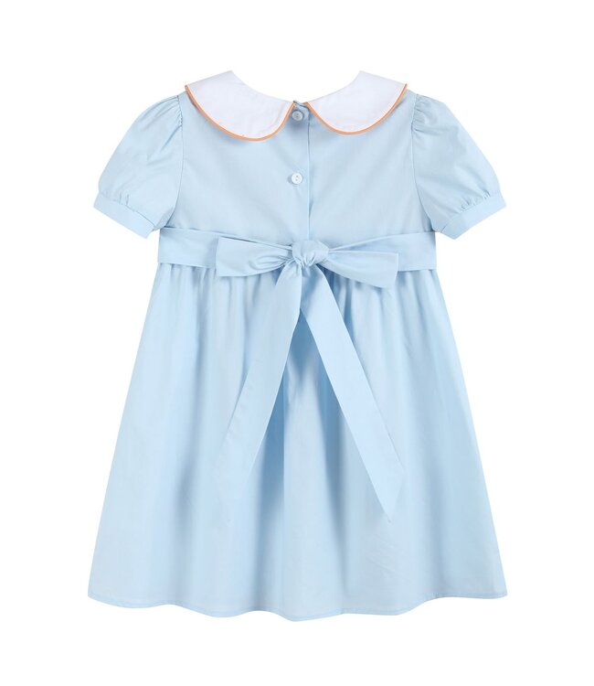 Light Blue Pumpkin Vine Smocked Dress