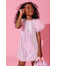 Houndstooth Sequin Feather Sleeve Party Dress
