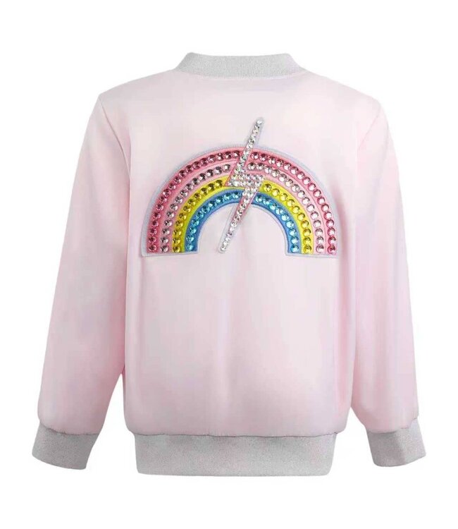 Rainbow Flash Satin Bomber