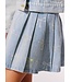 Sparkle Bows Denim Pleated Skirt