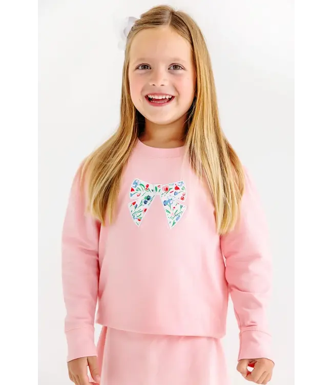Sandpearl Pink/Fair St Floral Cassidy Comfy Puff Sleeve Crewneck