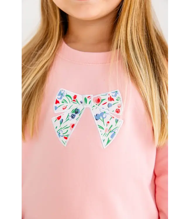 Sandpearl Pink/Fair St Floral Cassidy Comfy Puff Sleeve Crewneck