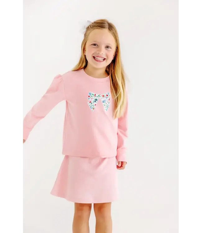 Sandpearl Pink/Fair St Floral Cassidy Comfy Puff Sleeve Crewneck