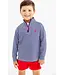 Nantucket Navy Stripe with Richmond Red Stork Prepletic Hayword Half-Zip