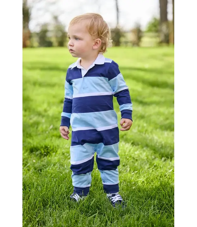 Little English Varsity Stripe Rugby Polo Romper