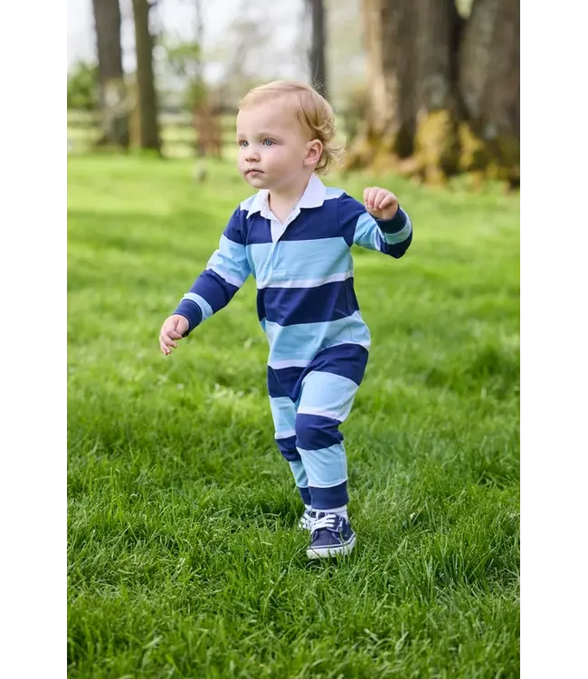 Little English Varsity Stripe Rugby Polo Romper