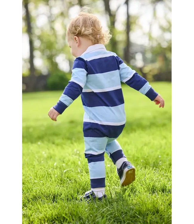 Little English Varsity Stripe Rugby Polo Romper
