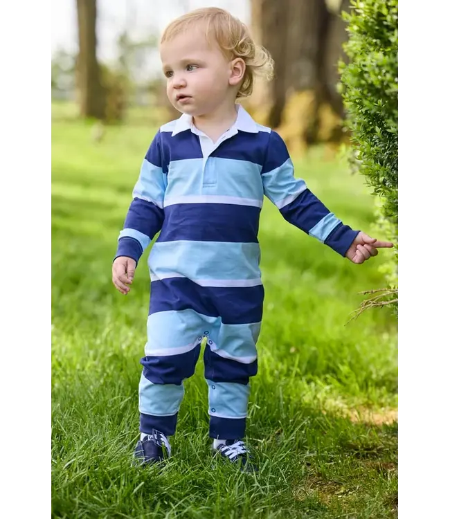 Little English Varsity Stripe Rugby Polo Romper