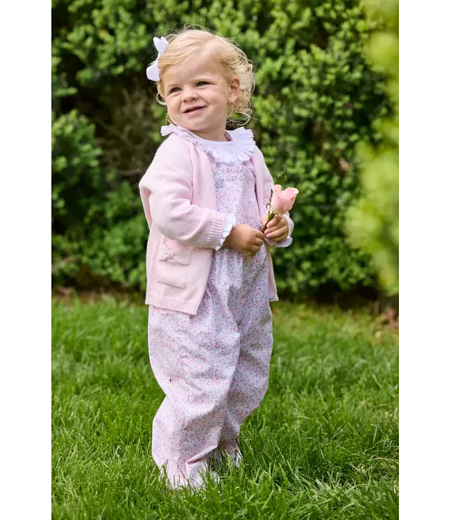 White with Light Pink Smocked Madeline Blouse