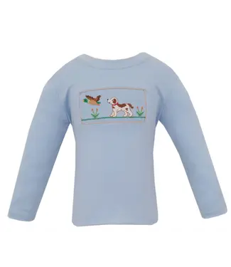 Anavini Light Blue Knit Hunting Dog T-Shirt