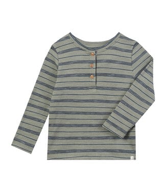 Me & Henry Sage Ribbed Stripe Henley Shirt