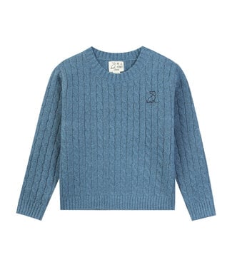 Me & Henry Classy Blue Cable Sweater