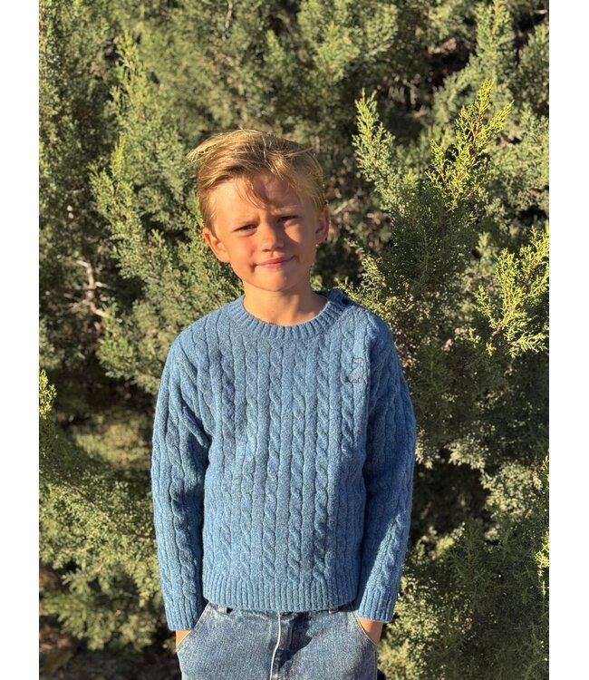 Me & Henry Classy Blue Cable Sweater