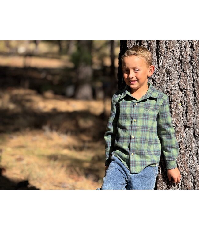 Me & Henry Green/Teal Plaid Atwood Woven Shirt