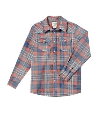 Me & Henry Howdy Apricot/Blue Plaid Western L/S Shirt