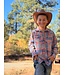 Me & Henry Howdy Apricot/Blue Plaid Western L/S Shirt