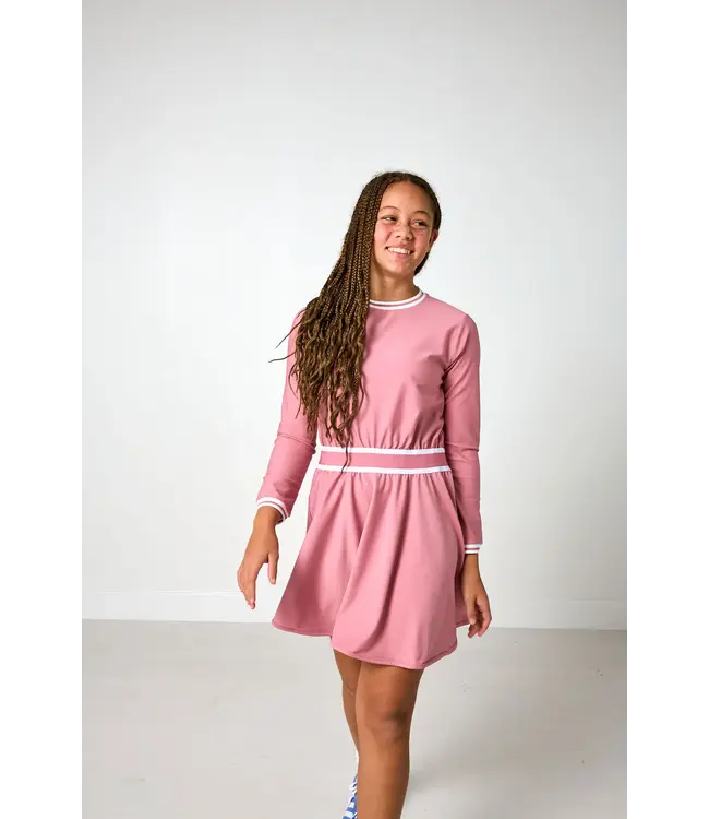 Courtside Kids Dusty Pink Long Sleeve Club Dress