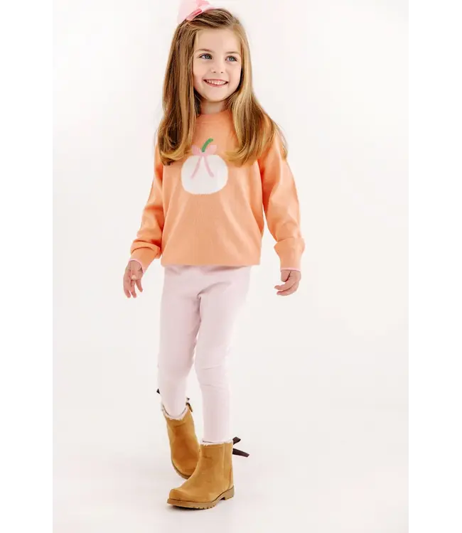Seashore Sherbet & Sandpearl Pink with Pumpkin Isabelle's Intarsia Sweater