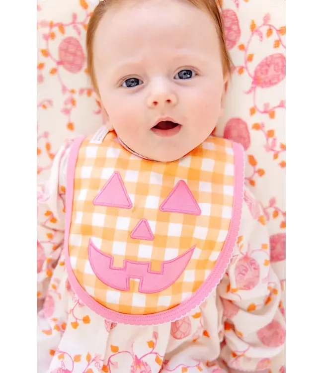Seashore Sherbet Gingham Pumpkin Burp Me Bib
