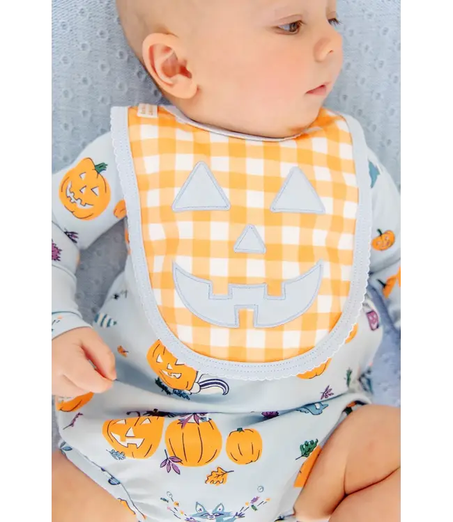 Seashore Sherbet Gingham Pumpkin Burp Me Bib