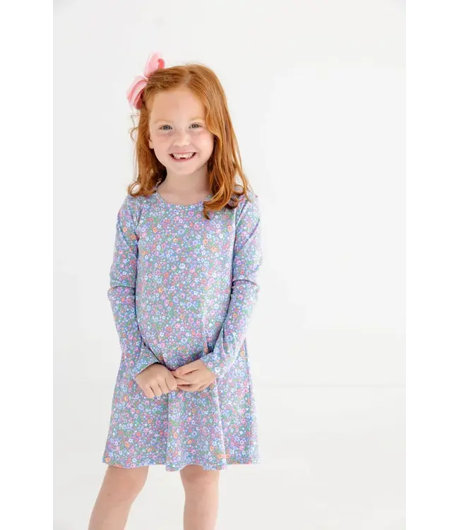 Beaufort Bonnet Mountain Brook Mini Floral (Parrot Cay Coral) Long Sleeve Polly Play Dress