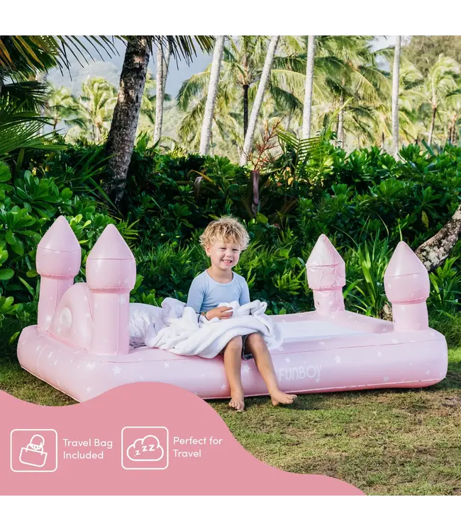 FUNBOY Kids Air Mattress Sleepover Bed - Pink Castle