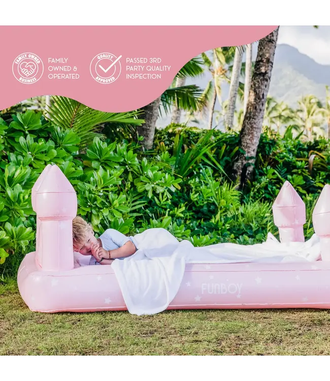 FUNBOY Kids Air Mattress Sleepover Bed - Pink Castle