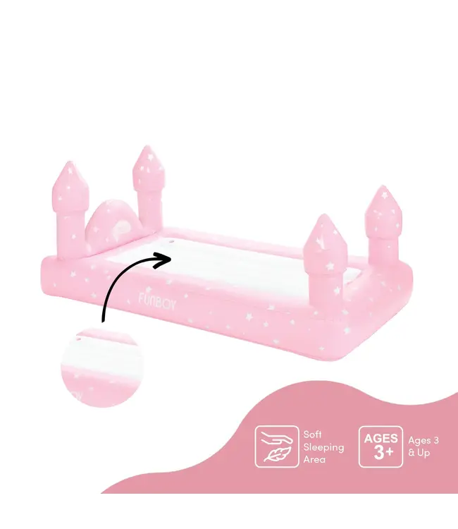 FUNBOY Kids Air Mattress Sleepover Bed - Pink Castle