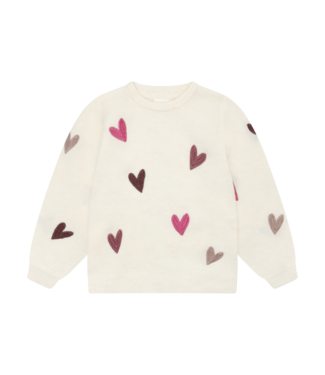MinyMo Cream Sweater with Hearts