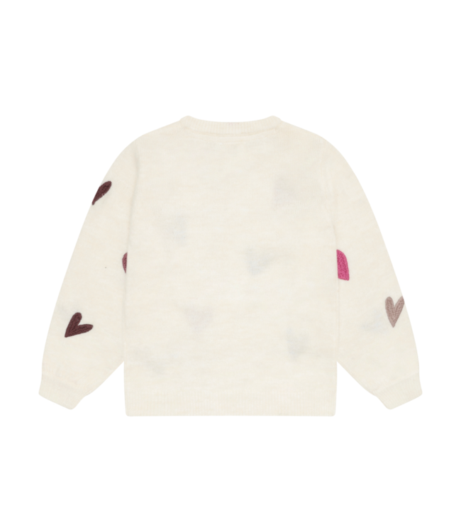 Minymo Cream Sweater with Hearts