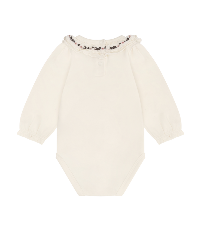 Minymo Baby Girl Cream with Floral Collar Onesie