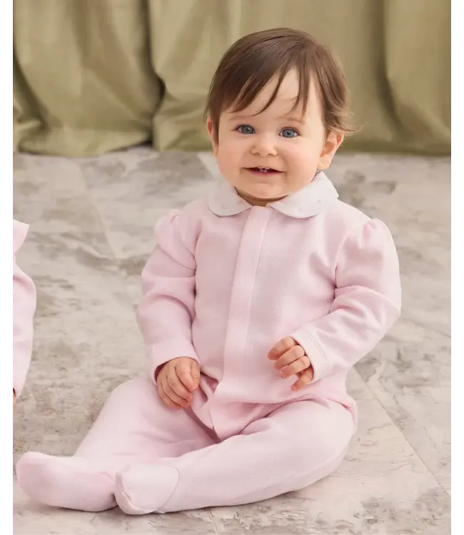 Kissy Kissy Pink Baby Blessings Jacquard Footie