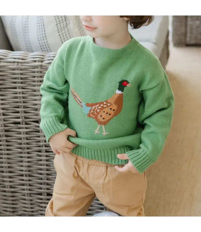 Bailey Boys Sage Pheasant Crew Neck Sweater