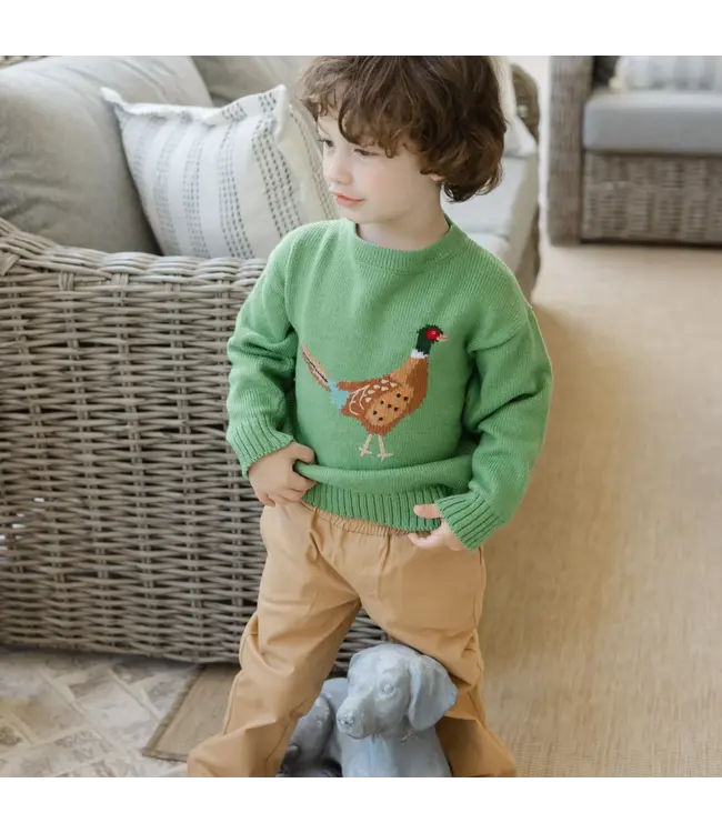 Bailey Boys Sage Pheasant Crew Neck Sweater