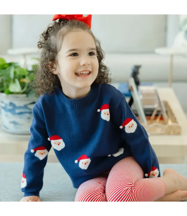 Bailey Boys Navy Santa Crew Neck Sweater