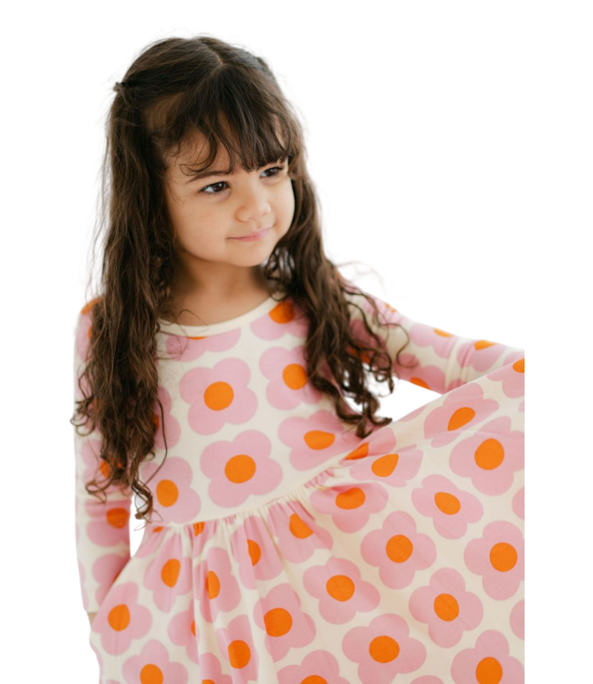 Good Apples Kids Pink Flower Power Dress