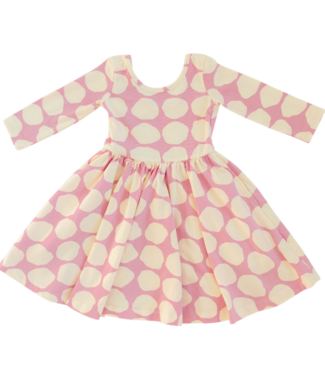 Good Apples Kids Pink Pebble 3/4 Sleeve Twirl Dress