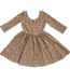 Good Apples Kids Crimson Floral 3/4 Sleeve Twirl Dress