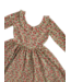 Good Apples Kids Crimson Floral 3/4 Sleeve Twirl Dress