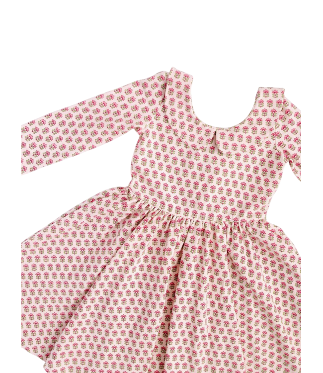 Good Apples Kids Vintage Rose Collared 3/4 Sleeve Twirl Dress