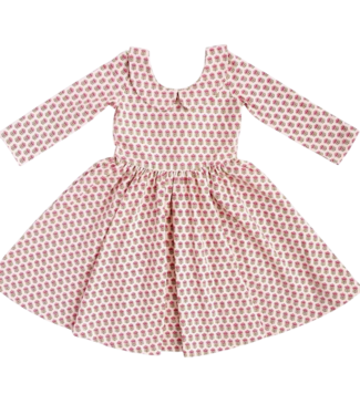 Good Apples Kids Vintage Rose Collared 3/4 Sleeve Twirl Dress