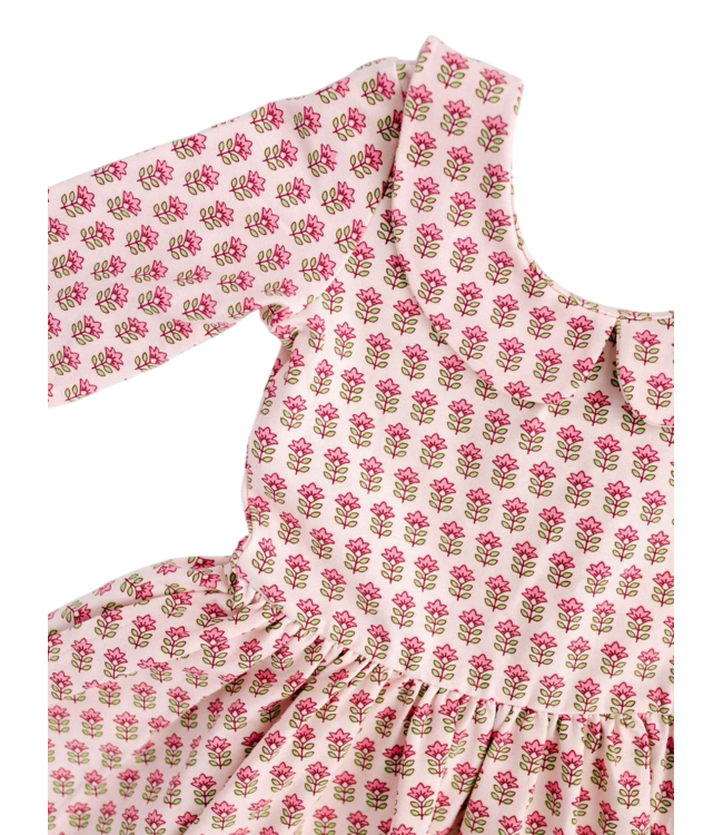 Good Apples Kids Vintage Rose Collared 3/4 Sleeve Twirl Dress