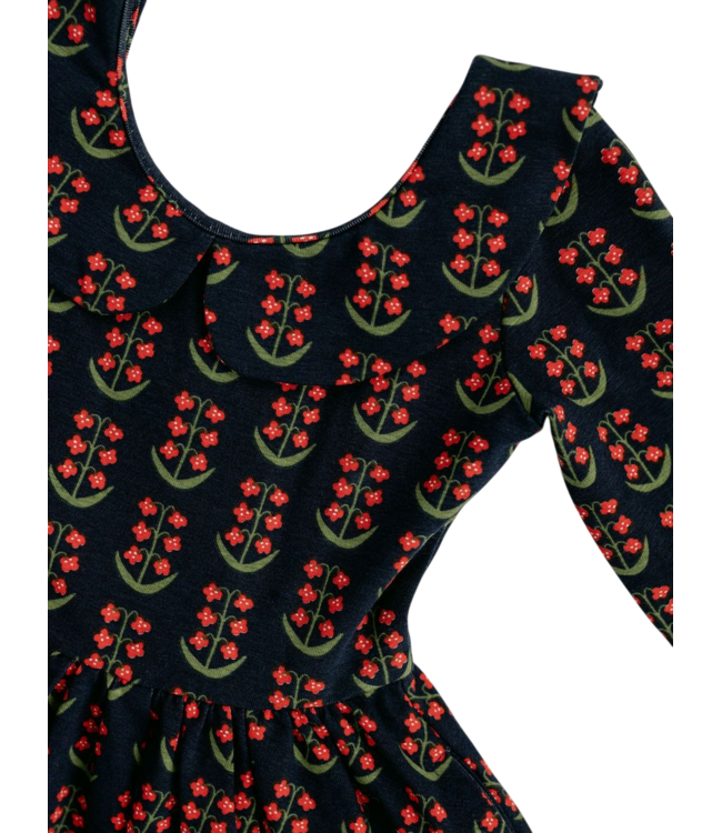 Good Apples Kids Navy Floral Collared 3/4 Sleeve Twirl Dress