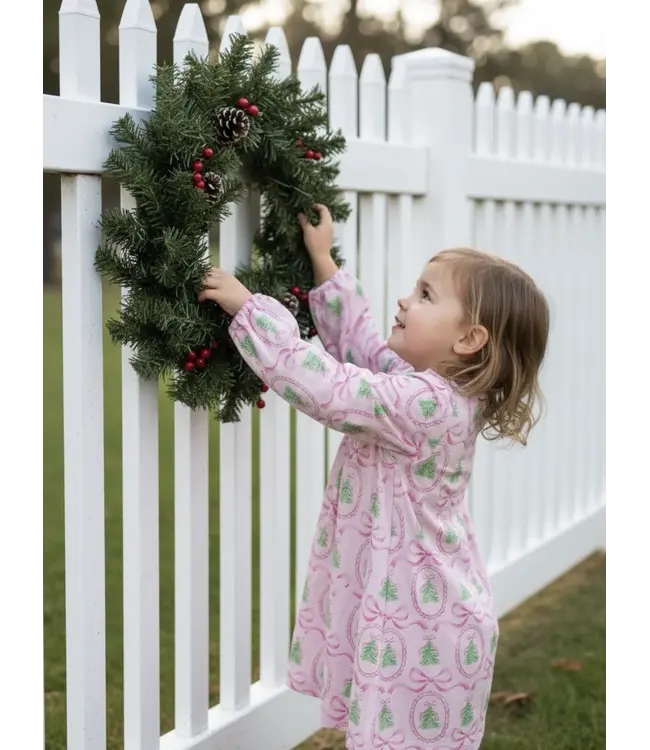 The Proper Peony Pink Tannenbaum Long Sleeve Dress
