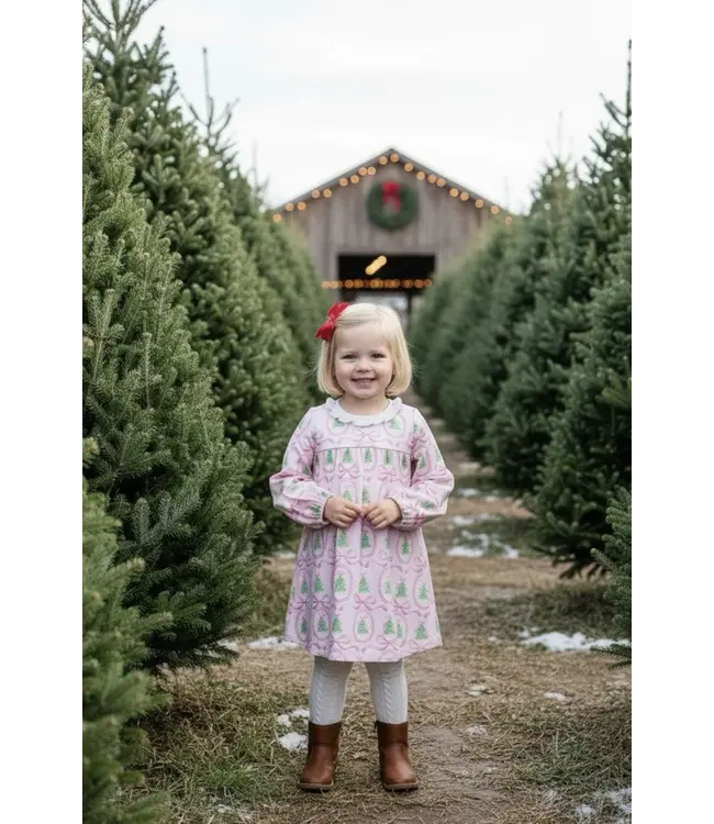 The Proper Peony Pink Tannenbaum Long Sleeve Dress