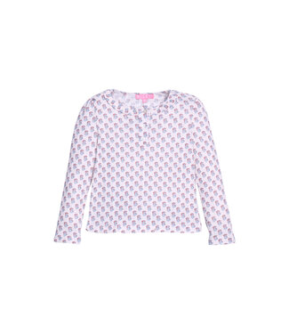 Bisby Verbier Pointelle Floral L/S Henley Tee