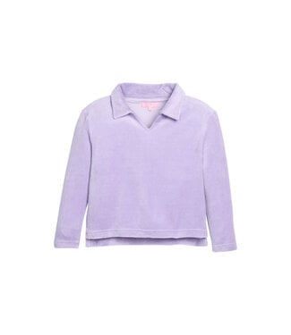 Bisby Lavender Velour Polo Pullover