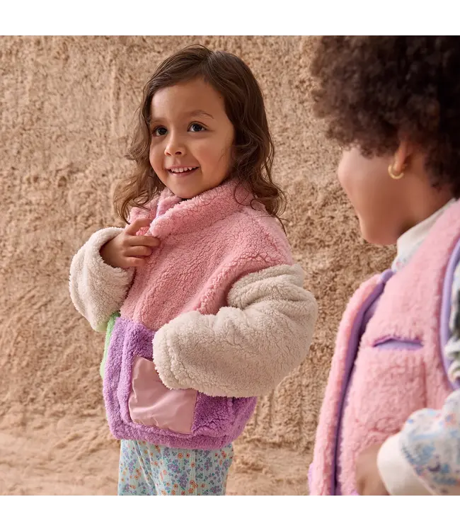 Magnetic Me Pink Colorblock Sherpa Magnetic Jacket