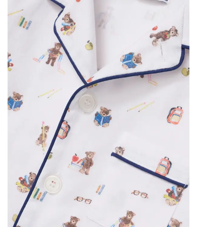 Teddy Goes To School Twill Pajama Short Set